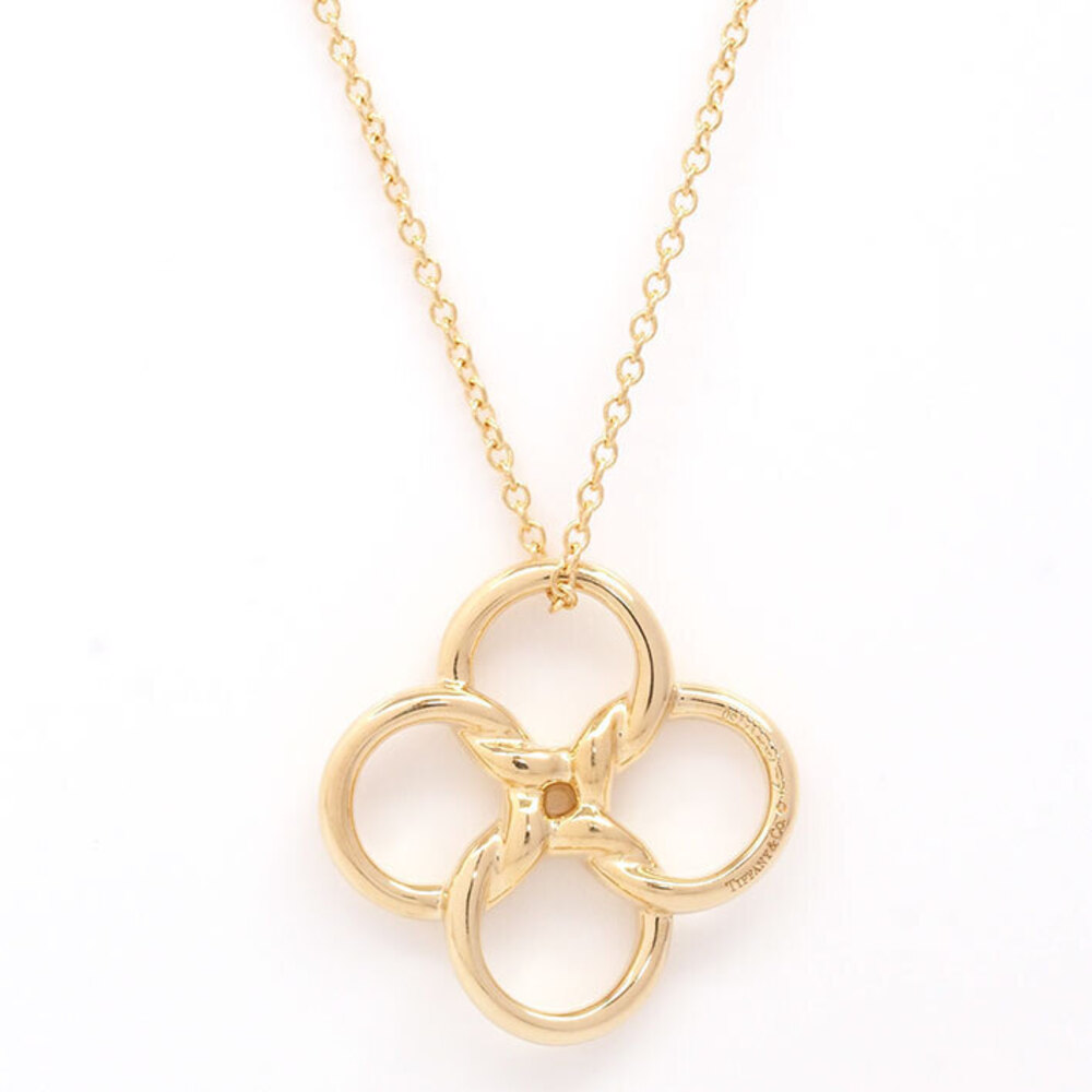 Tiffany Quadrofolio Clover FourLeaf Flower Necklace Yellow Gold - Picture 2 of 6